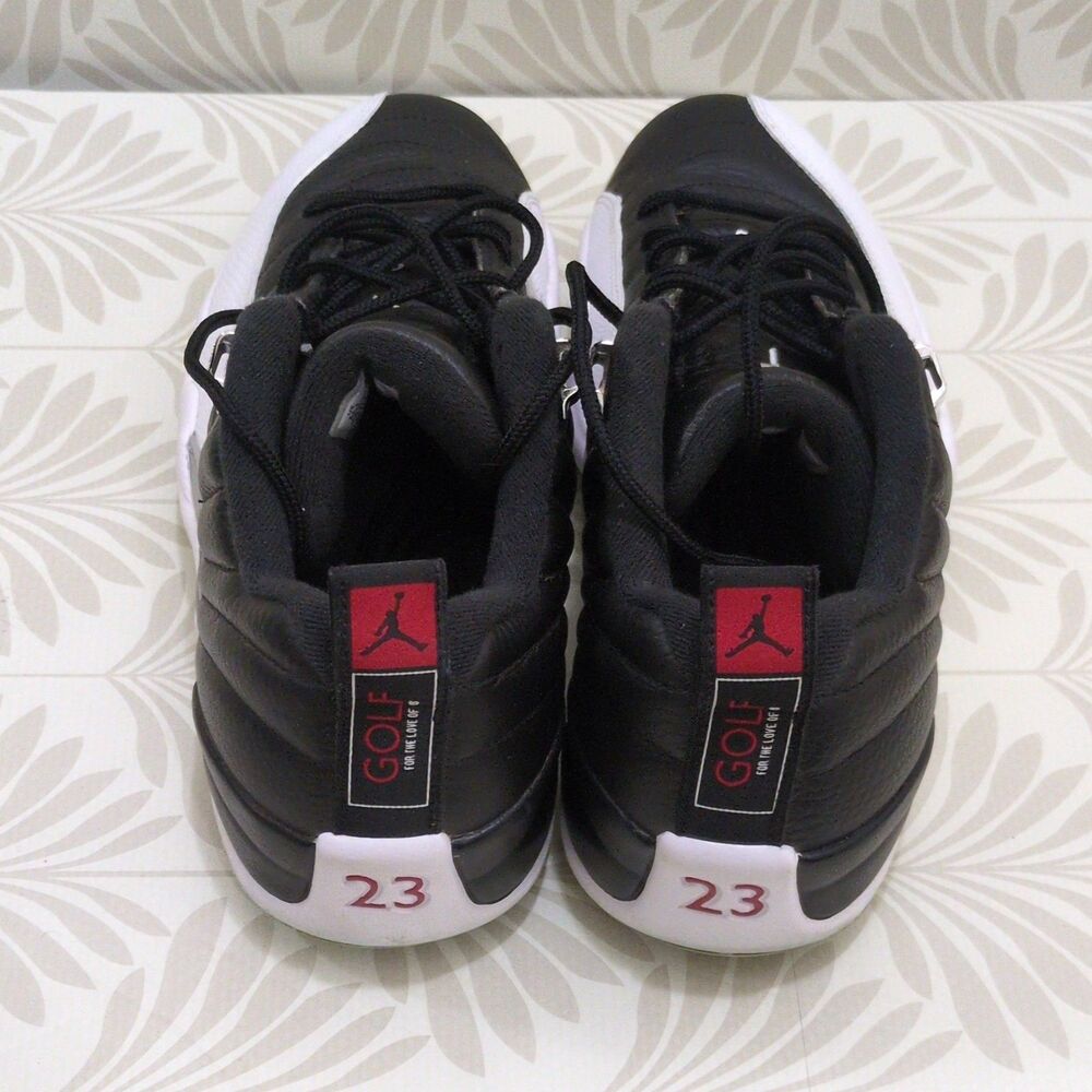 Nike Air Jordan 12 Golf DH4120-010 Mens US 11.5 Black White Spiked - Picture 3 of 9
